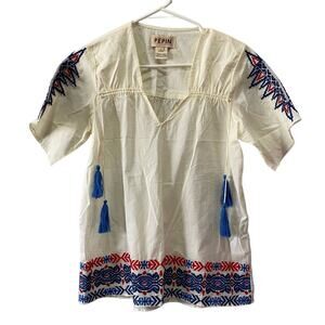 Anthropologie Pepin Embroidered Shirt Size Small